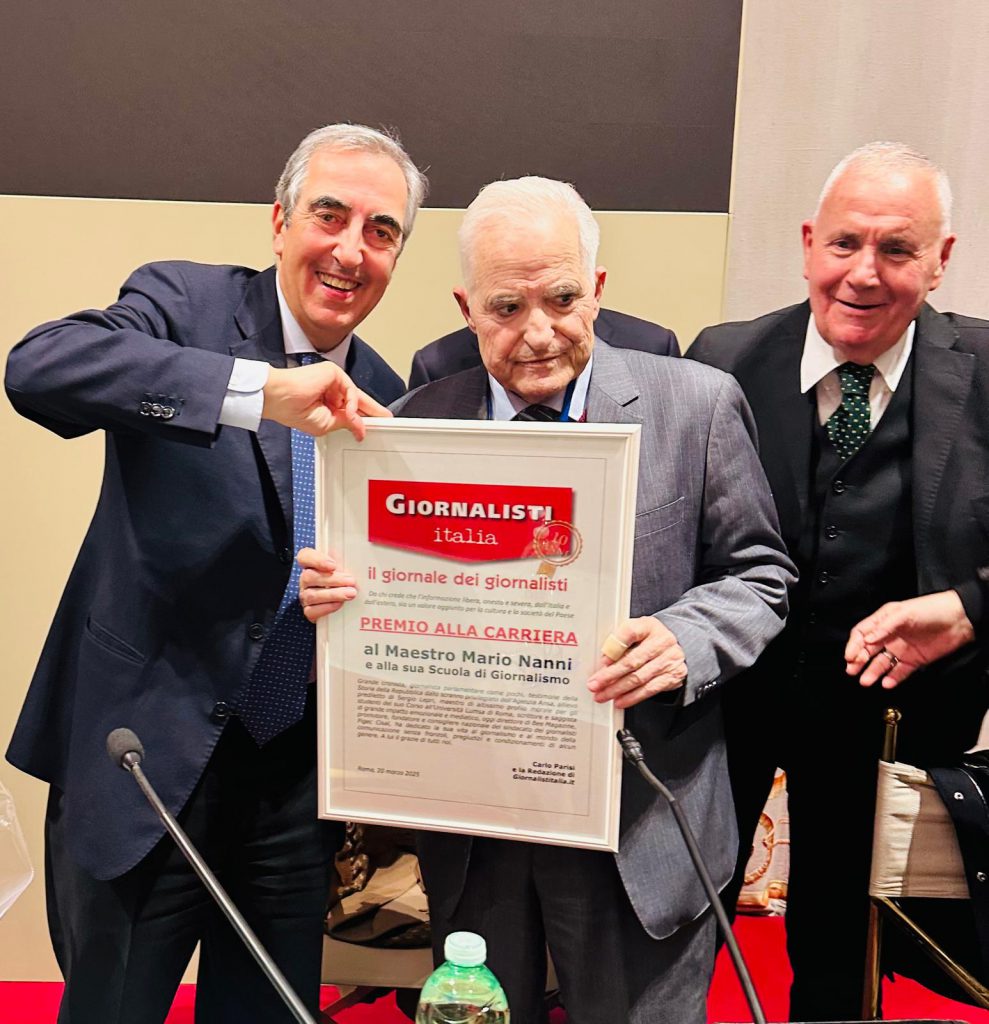 Maurizio Gasparri,Mario Nanni, e Pino Nano in Senato